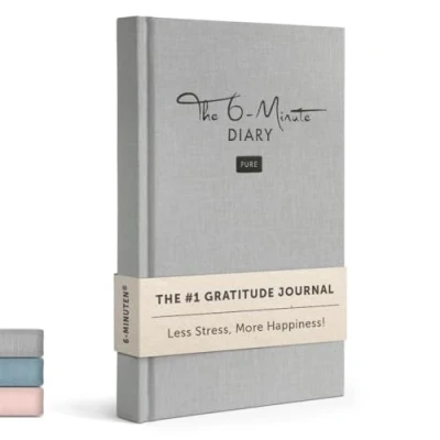 Obrázek The 6 Minute Diary Pure (The Follow Up Version) (Das Minuten Tagebuch Pur, die Nachfolgeversion auf Englisch) Minutes a Day for more Mindfulness and Happiness (Grau)