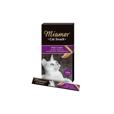 Obrázek MIAMOR Cat Snack Malt Cream + &amp; Cheese krém pro kočky 24x15g (multipack)