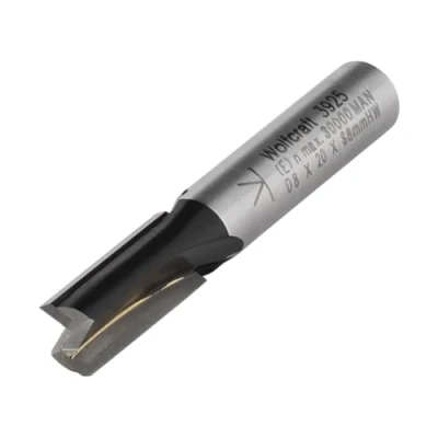 Obrázek wolfcraft HM frézka s drážkou, 8 mm dřík Ø x 16 I 3925000 pro přesné frézování horní frézovací motorem a stacionálním frézovacím motorem.