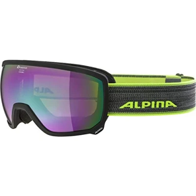 Obrázek ALPINA SCARABEO Q LITE zrcadlové, kontrastní OTG lyžařské brýle se 100% UV ochranou pro dospělé, matné černé, jedna velikost