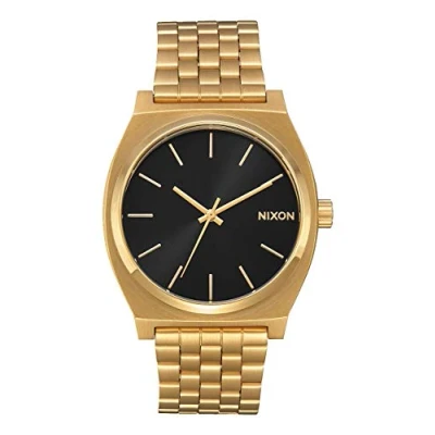 Obrázek Nixon Time Teller náramkové hodinky analogové quartzové, Vše zlato / černé Sunray, Náramek