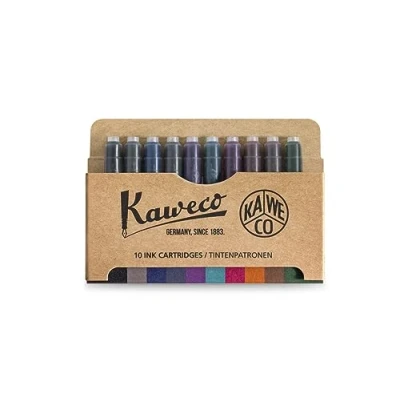 Obrázek Kaweco plnicí inkoustové bombičky, balení 10 ks, Colours pro náplně s krátkými standardními náplněmi plnicích náplní mnoha značkových výrobců,