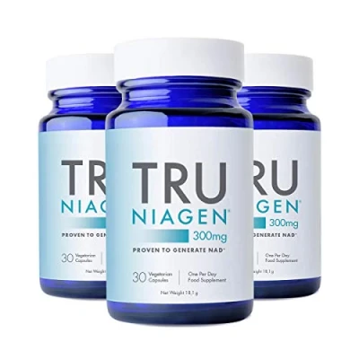 Obrázek TRU NIAGEN Nicotinamid Riboside NAD+ doplněk, patentované složení NR, 300 mg v jedné kapsli / na porci 30 dní (3 měsíce 3 lahvičky)