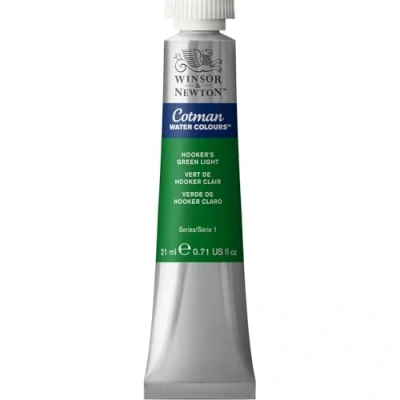 Obrázek Winsor &amp; Newton 0308314 Cotman akvarelová barva s vynikající průhledností, barevnou silou a zpracovatelskými vlastnostmi, vodní 21 ml tuba Hooker&#039;s zelená světlá