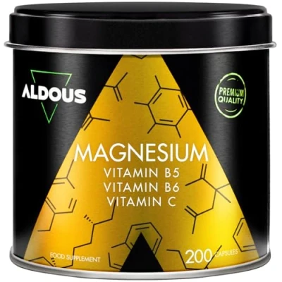 Obrázek 200 kapslí citrát hořečnatý 1500 mg + vitamin C, B6, B5 maximální dávka Jedinečná receptura s 450 vysoce biologicky dostupného čistého hořčíku snižuje únavu a vyčerpání zmírňuje bolesti