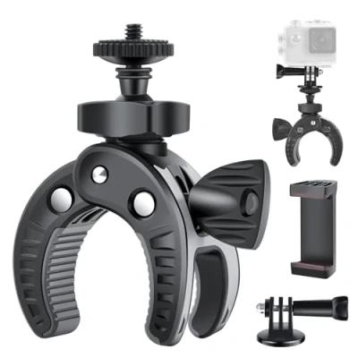 Obrázek UTEBIT držák na kameru jízdní kolo svorka se šroubem 1/4 palce, otočná o 360 stupňů adaptér kompatibilní pro akční DSLR stojan příslušenství
