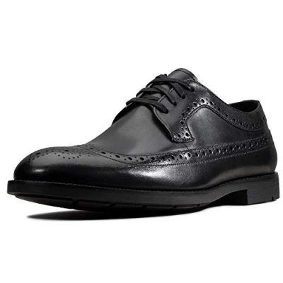 Obrázek Clarks Pánské Ronnie Limit Brogues, Černá Black Leather