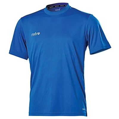 Obrázek Mitre Camero Kurzarm Fußballtrikot für Kinder, Jersey, athletische Teamkleidung, atmungsaktives Fitness Top, Königsblau, Kindergröße M (8 bis 10 Jahre, 140 cm)