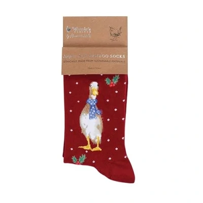 Obrázek Wrendale Designs by Hannah Dale, Socken, mit Enten Motiv, Weihnachten, Größe M, 1 Paar