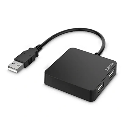 Obrázek Hama USB rozbočovač, 4 porty, 480 Mbit/s, 00200121, černý