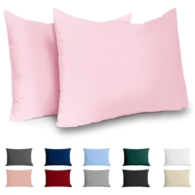 Obrázek Dreamzie povlak na polštář 50x70 Renforcé bavlna (2dílná sada) růžový hustě tkaný s 57 vlákny/cm² 70 x 50 cm certifikováno Oeko Tex