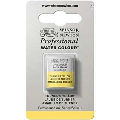 Obrázek Winsor &amp; Newton 0101649 profesionální akvarelová barva, živé vodní barvy v umělecké kvalitě, vysoká zářivost barev a svítivost, stálá na světle, archivní kvalita, 1/2 miska Turner&#039;s žlutá