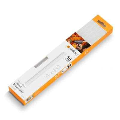 Obrázek Steinel Cristal lepicí tyčinky 11 mm, 10 tyčinek, 250 g, průhledné tavné lepidlo pro téměř neviditelná místa lepidla