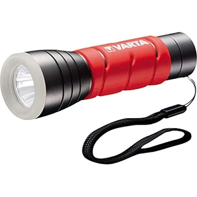 Obrázek VARTA kapesní svítilna LED vč. 3x AAA baterie, Outdoor Sports F10 světlo, lampa se dvěma režimy svícení, s pogumovanou rukojetí, velmi robustní, červená