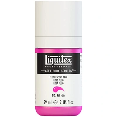 Obrázek Liquitex 1959987 Professional akrylová barva Soft Body umělecká v krémově krycí konzistenci, vysoká pigmentace, světlostálá a odolná proti stárnutí, láhev 59 ml růžová fluo