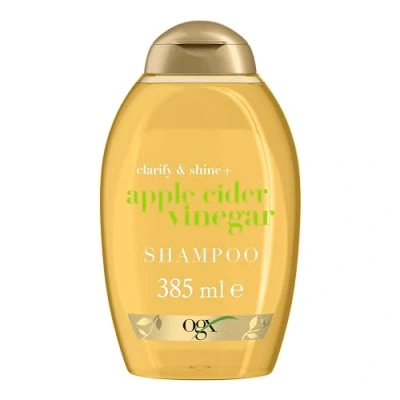 Obrázek OGX Clarify &amp; Shine Apple Cider Vinegar Shampoo (385 ml), pflegendes klärendes Haarpflege mit Apfelessig, sanftes Glanz Shampoo, sulfatfrei
