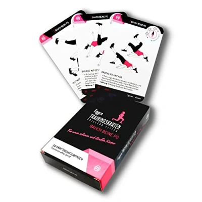 Obrázek figgrs® Břicho nohy zadek 57 tréninkových karet s 50 body fitness cviky pro štíhlé &amp; napnuté tělo I Sport bez přístroje lze provádět doma a všude od začátečníků až po profesionály