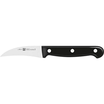 Obrázek ZWILLING Twin Chef loupací nůž, délka čepele: 7 cm, zakřivený list čepele, speciální nerezová ocel / plastová rukojeť v designu nýtů, černý