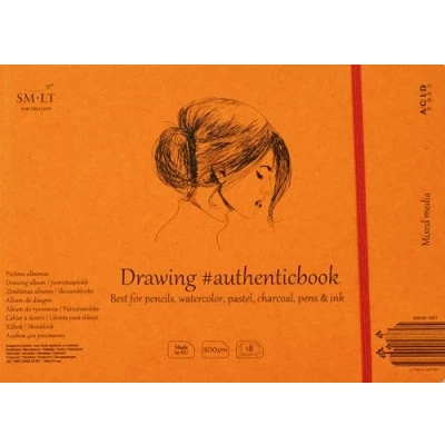 Obrázek Smlt 5 Mixb pro 18ST Authentic Line 245 x 176 mm ušitý náčrtník svorkovnice Authenticbook, 200 gsm vzhledů Media Papír, 18 Folio