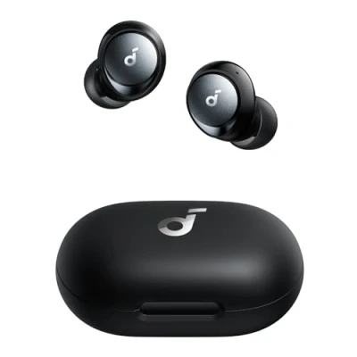 Obrázek Soundcore Adaptivní aktivní potlačení hluku od Anker Space A40, bezdrátová sluchátka, snižují hluk až o 98 %, 50 hodin celkové přehrávání, výkon baterie 10 hodin, Hi Res Sound, v černé barvě
