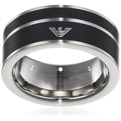 Obrázek Emporio Armani Pánský prsten EGS2032040, stříbrná / černá, 61 DE