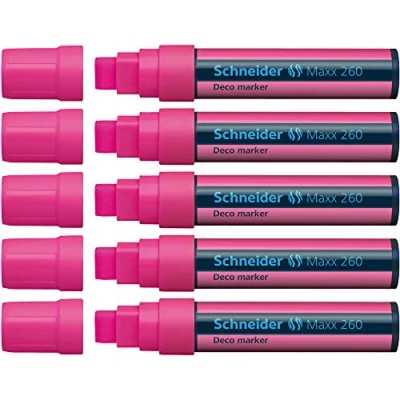 Obrázek Schneider Deco zvýrazňovač 260, 4 + 7 15 mm, růžová, balení po 5 kusech