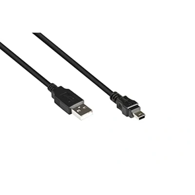 Obrázek Good Connections Připojovací kabel USB 2. 0 konektor a na Mini B 5 pin fóliové pletivové stínítko, měděné žíly (OFC) černý, m