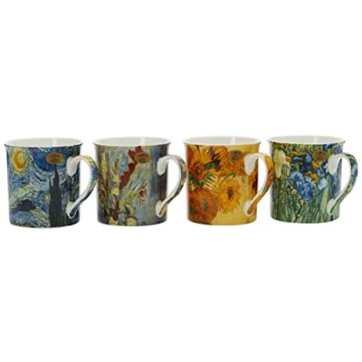 Obrázek Lesser &amp; Pavey Ceramic Mug Van Gogh Set of 4 12x8x9 cm Zubehör, Keramik, Mehrfarbig, 9 cm,