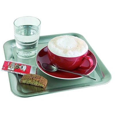 Obrázek APS 30119 KAFFEEHAUS Satén leštěná ušlechtilá ocel podnos s svinovacím okrajem, 23 x 1,5 cm