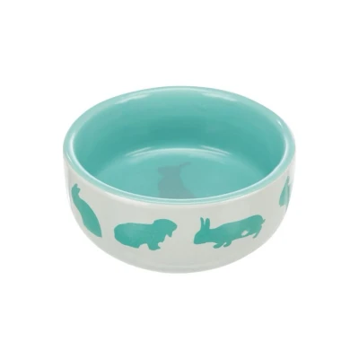 Obrázek Keramická miska TRIXIE pro králíky barevná 250ml (11cm) (MIX BAREV)