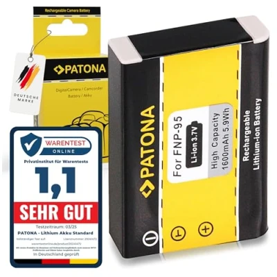 Obrázek PATONA Akku Ersatz für Fuji NP 95, NP95 Batterie Ersatzakku Kompatibel mit Fujifilm FinePix F30, F31, F31fd, X S1, X30, X70, X100, X100S, X100T, Real 3D W1