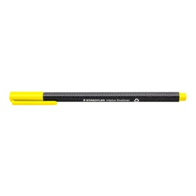 Obrázek STAEDTLER 334 51 Triplus Fineliner (trojhranný, super jemný, kovový hrot, šířka linie cca 0,3 mm, 10 kusů) žlutozelená