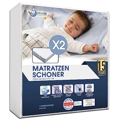 Obrázek Chránič matrace 70x140 Baby vodotěsný (sada 2 ks) Oeko TEX certifikováno Dreamzie ochrana proti vlhkosti prodyšná
