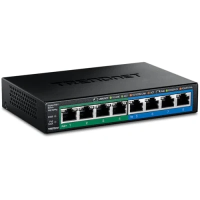 Obrázek TRENDnet TPE TG44G 8 Port Gigabit GREENnet PoE + Switch, 4 x / až 30 Watt Port, Gigabit, 61 W rozpočet na proud, Ethernet Nespravovaný přepínač