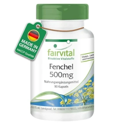 Obrázek Fenykl 500 mg, Foeniculum vulgare Miller, veganský, bez stearátu hořečnatého, 90 kapslí fenyklu