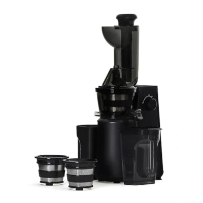 Obrázek H.Koenig GSX24 Vertikální odšťavňovač z ovoce a zeleniny lis na šťávu s vitamínem +, bez BPA, 82 mm široké hrdlo, 50 otáček, 400 W, stříbrný