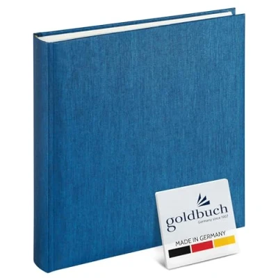 Obrázek goldbuch 24711 Fotoalbum, letní čas, fotokniha s 60 bílými stranami a oddělovacími listy z pergaminu, fotoalbum ze lnu, upomínkové album, světle modrá, 25 x cm