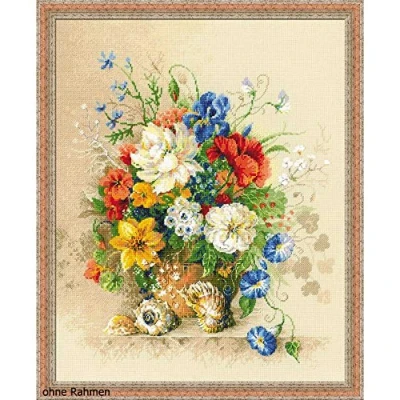 Obrázek Riolis 100/042 Flaemische letní vyšívání křížkovým stehem, bavlna, vícebarevná, 40 x 50 0,1 cm