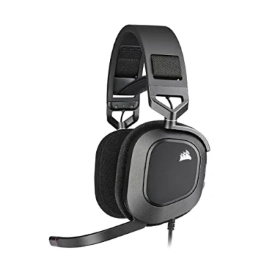 Obrázek Corsair HS80 RGB USB herní headset s Dolby Audio 7.1 Surround Sound (mikrofon v kvalitě vysílání, mušle z paměťové pěny, hi fi zvuk, robustní konstrukce) karbonový, černý
