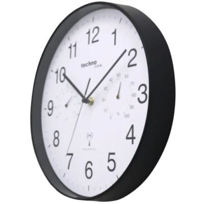 Obrázek technoline WT8945 nástěnné hodiny s ukazatelem teploty a vlhkosti vzduchu, 30 cm, černé