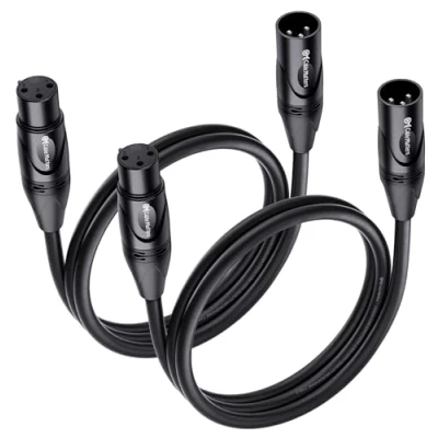 Obrázek Cable Matters Balení 2 ks Premium XLR na kabel mikrofonu 0,9 m kabel, pro mikrofon