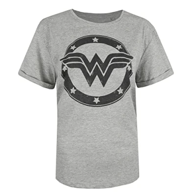 Obrázek DC Comics Damen Wonder Woman Metallic Logo T Shirt, Grau (Sport Grey SPO), 8/S