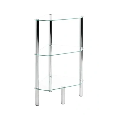 Obrázek HAKU Möbel Regál chrom, kov, bezpečnostní sklo rozměry: Š 45 cm x V 77 H 32 cm, Styl: moderní