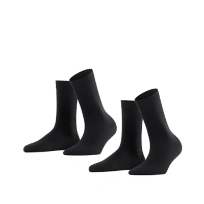 Obrázek FALKE Damen Socken Softmerino 2 Pack W SO Wolle Baumwolle einfarbig Paar, Schwarz (Black 3009), 37 38
