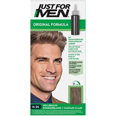 Obrázek Just For Men Barvicí gel na vlasy, barva vlasy muži, pokrývá pouze šedé a obnovuje původní barvu pro přirozený vzhled, světle hnědá, H25