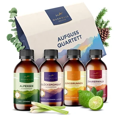 Obrázek Warmwald saunový nálev s přírodními éterickými oleji olej vůně do sauny (QUARTETT 4 x 100 ml)