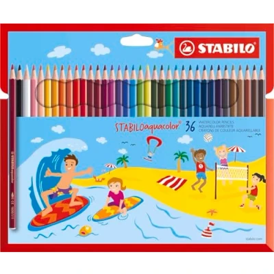 Obrázek Akvarelové pastelky STABILO aquacolor balení 36 ks s různými barvami