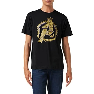 Obrázek Marvel Herren Avengers Cracked T Shirt, Schwarz (Black Blk), XL