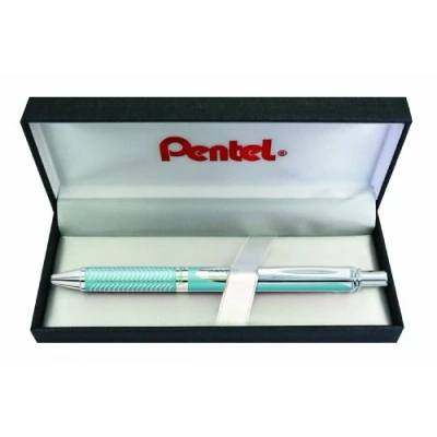 Obrázek Pentel BL407LS BOX EnerGel Liquid Gelový váleček Sterling s matným ledově modrým pouzdrem, tloušťka linky 0,35 mm, průměr kuličky 0,7 černý, 1 kus (1 balení)
