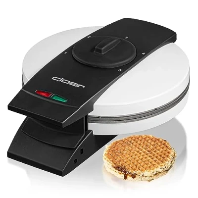 Obrázek Cloer Stroopwaflovač 1641S pro holandské strojové vafle, 850 W, kalibr na vafle 14,5 cm, kulma pečení, plynule volitelný stupeň opečení, bílý